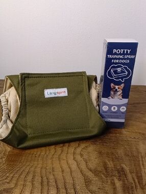 (1) Langsprit Dog Diaper Wrap & (1) Potty Training Spray